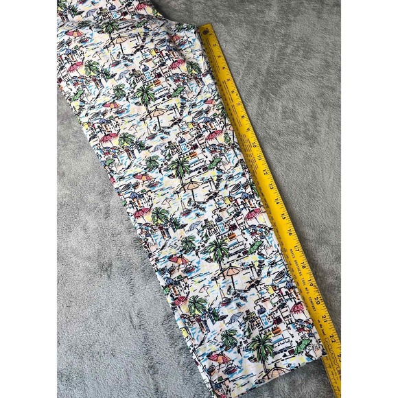 Talbots Petite Ankle Pants Beach Town Print Colorful Cotton Casual Ladies - Picture 6 of 9